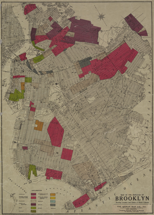 Figure 5. “Map of the Borough of Brooklyn showing location of racial colonies.” 1920.