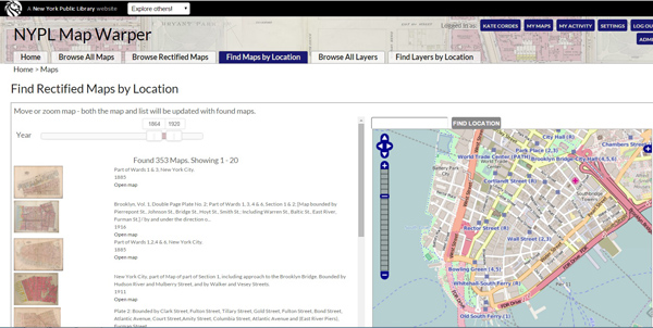 Figure 6. Map Warper screenshot, maps.nypl.org.