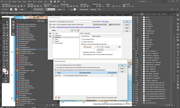 Figure  4. MAP Themes allowing automated styling of data on import.
