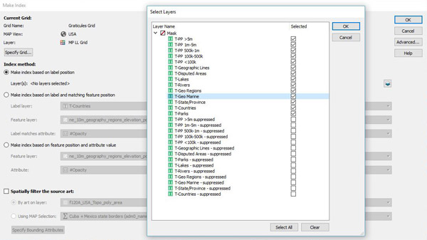 Figure  10. The Make Index panel settings define which text layers get indexed.