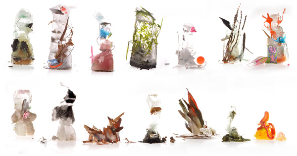 Figure 7. Space-time cubes melting over time.