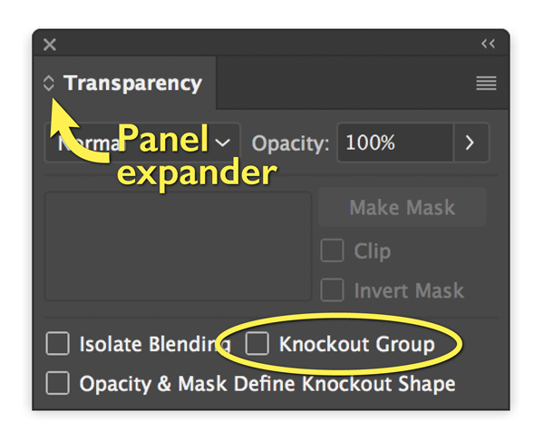 Figure 7. The Transparency panel in Illustrator.