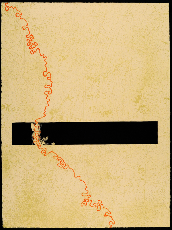 Something Happened Here (Little Bighorn Battlefield & River, south central Montana), 30 by 22 in. Stone lithograph on Somerset Velvet, 2009.