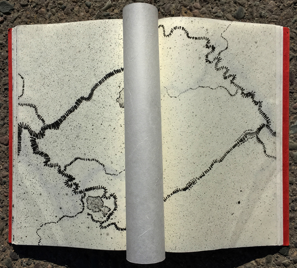 Flight Path of the Heron (Vermilion River & tributaries, Vermilion Lake to Crane Lake, Minnesota),11 by 8 in. hand bound. Artist Book & Lithograph, 2007.